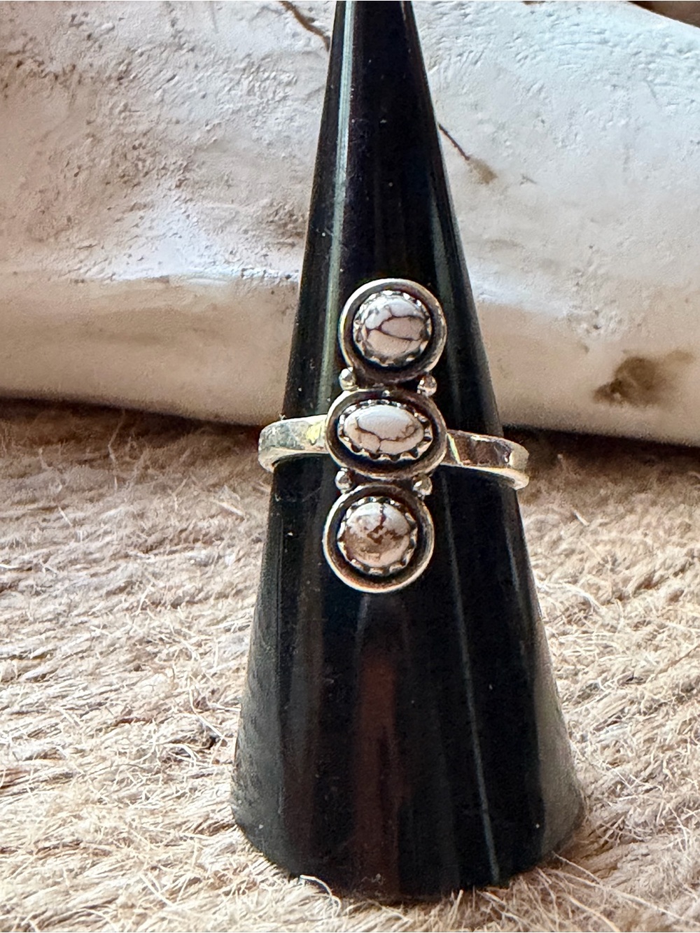 Three-Stone Wild Horse Sterling-Style Ring - Unbranded